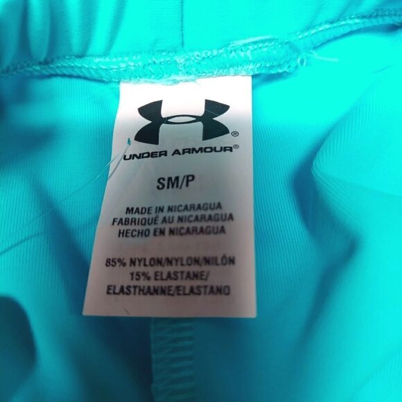 Under Armour Performance Women's Heat Gear Cropped Blue Activewear Leggings - Picture 5 of 6